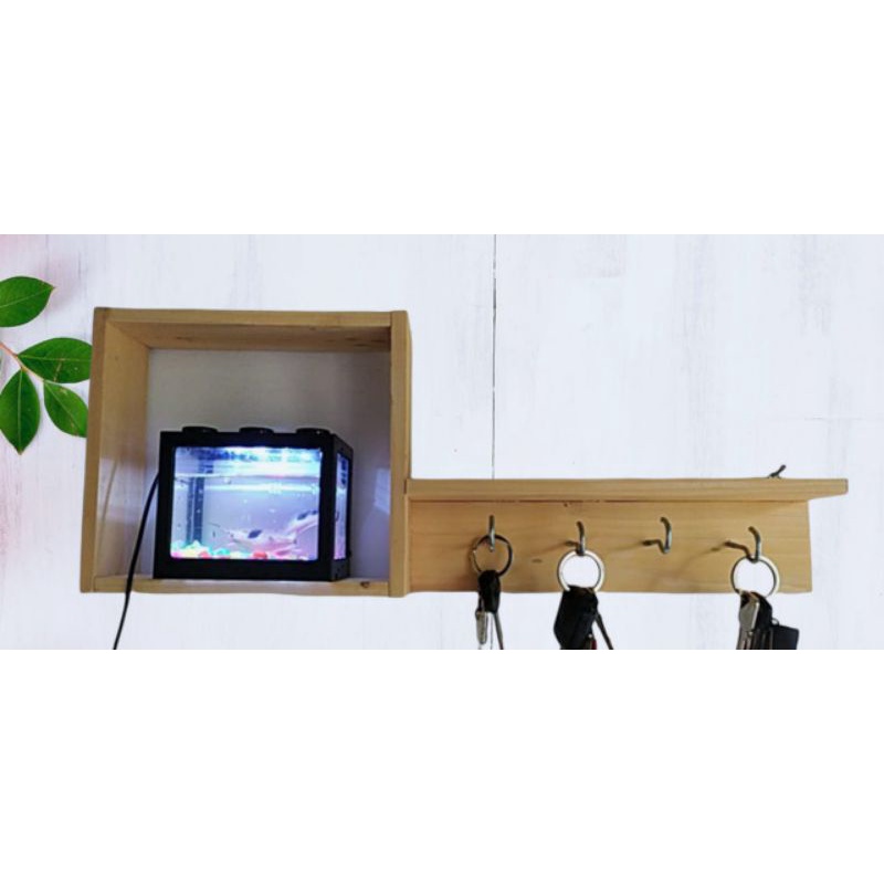 rak kunci / rak kunci kayu / rak kunci tempel dinding / rak aquarium
