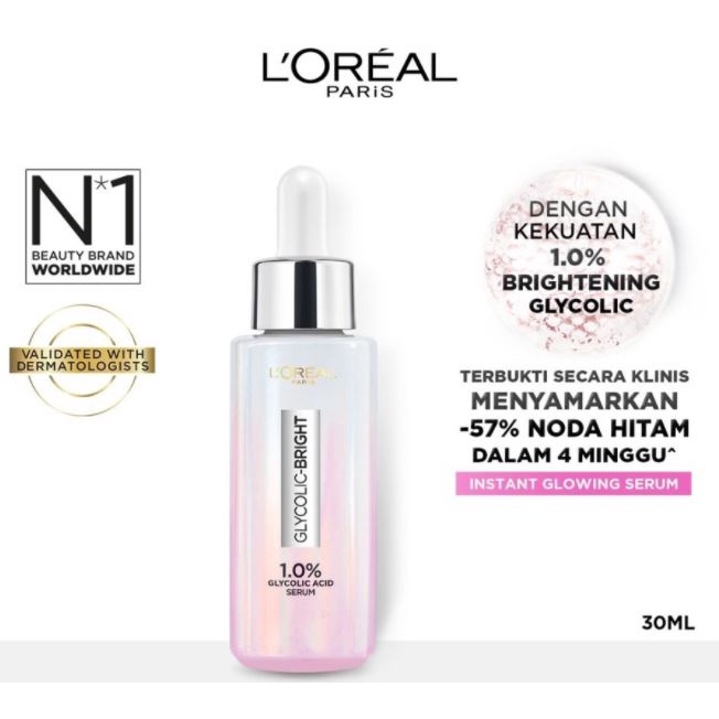 ☘️Yuri Kosmetik☘️ Loreal Glycolic Bright Glowing Daily Series New Skin Care Series !! / Loreal Skin Care / Glycolic Foam 100ml / Glycolic Serum / Glycolic Masker / Glycolic Day Cream / Glycolic Night Cream
