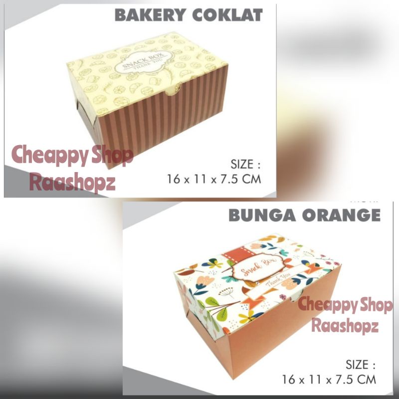 

Snack Box Kotak Kue Box Kue 16x11 Dus Snack Makanan Box Natal Box mini Box Coklat Box Bunga Cake Box