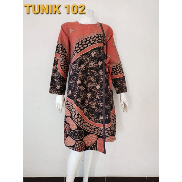 TUNIK/DRESS WANITA BUSUI BISA BUAT KERJA BATIK CAP LAPIS FURING/TRICOT