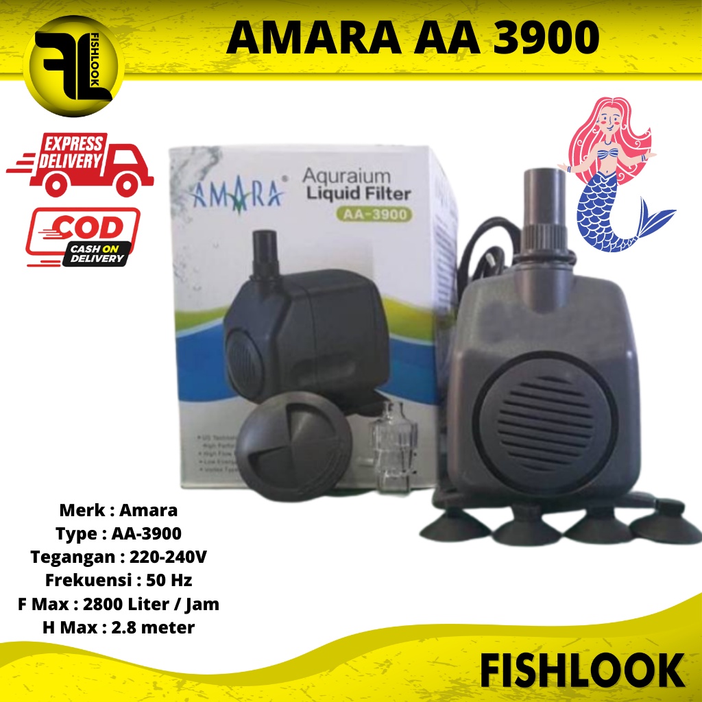 Pompa Celup Power Head Aquarium AMARA AA-3900 AA 3900