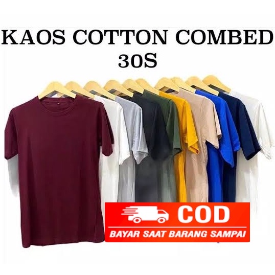 MRA - Kaos Polos Cotton Combed Lengan Pendek Premium 30s Pria Wanita Kaospedia Bandung