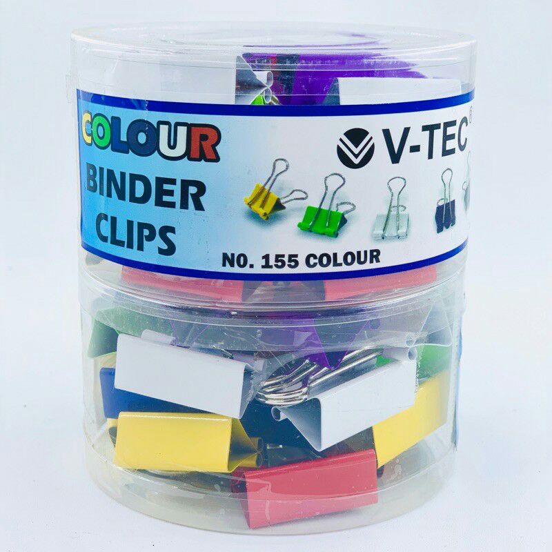 

PERALATAN KANTOR PENJEPIT COLOUR BINDER CLIPS KLIP DOKUMEN KERTAS WARNA VTEC V TEC V-TEC PERBUAH ECERAN