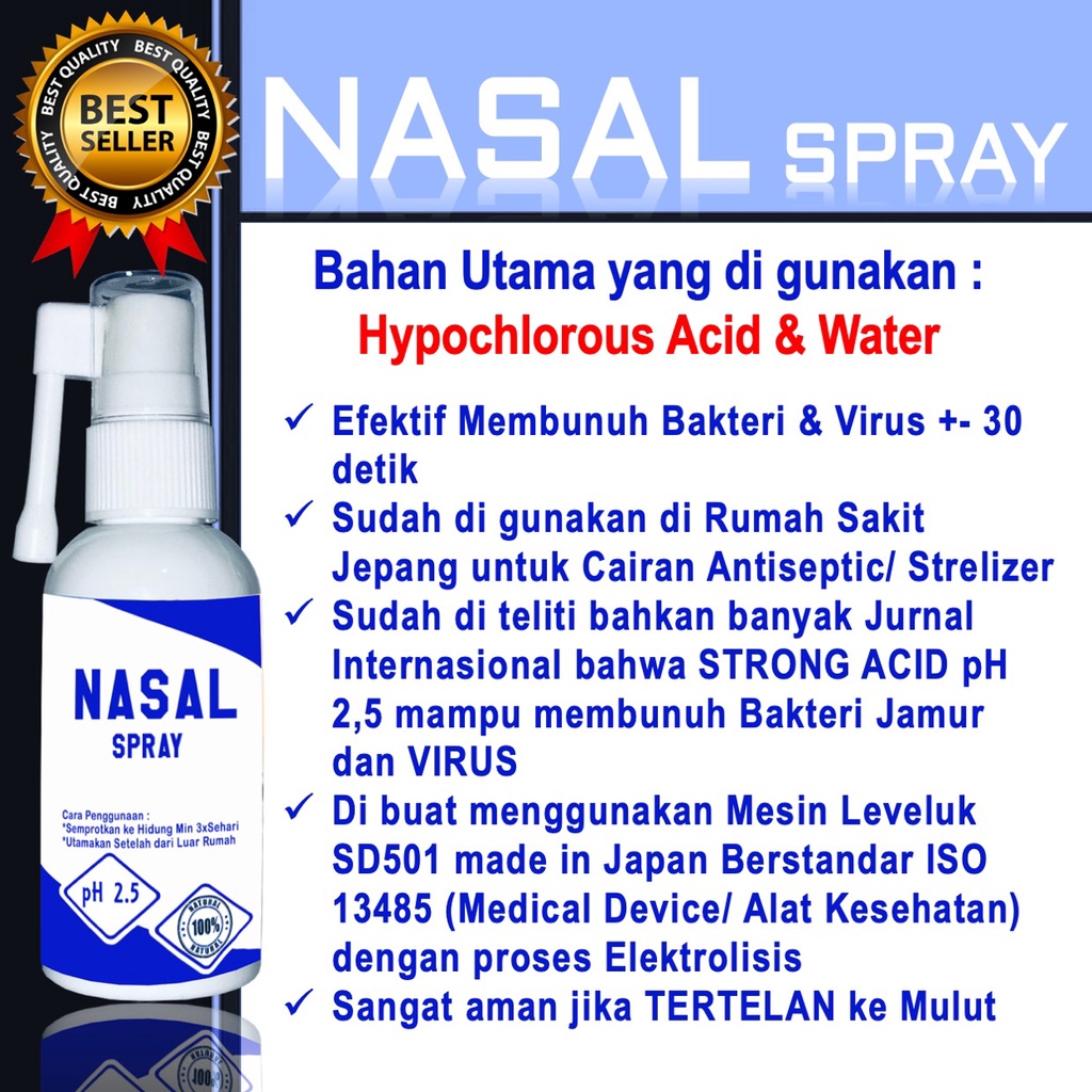 Nasal Spray Anosmmia Semprot Hidung Anti Bakteri Virus Corona Dewasa Anak Balita