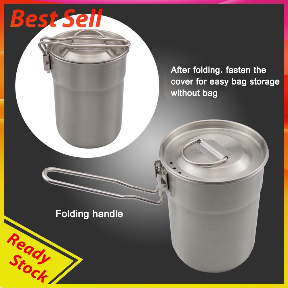 Foldable Cooking Tableware Pots Outdoor Camping Picnic Cookware Coffee Cups