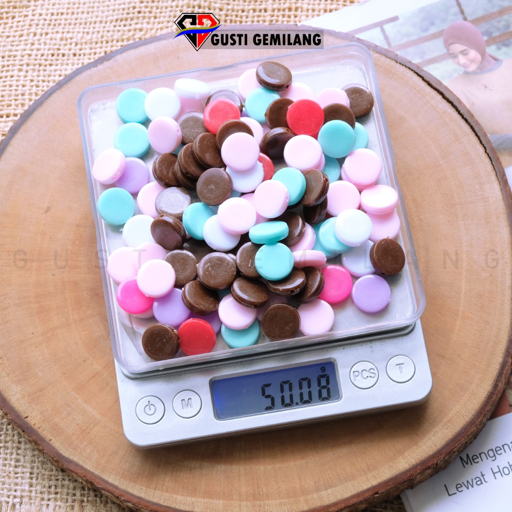 10 Gram Motemanik Gepeng Bentuk Tablet Warna Lucu Bahan kerajinan Tangan