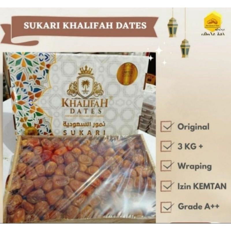 Jamilah Mahfudz.Kurma Sukari Khalifah 3kg Khalifah Dates Sukari
