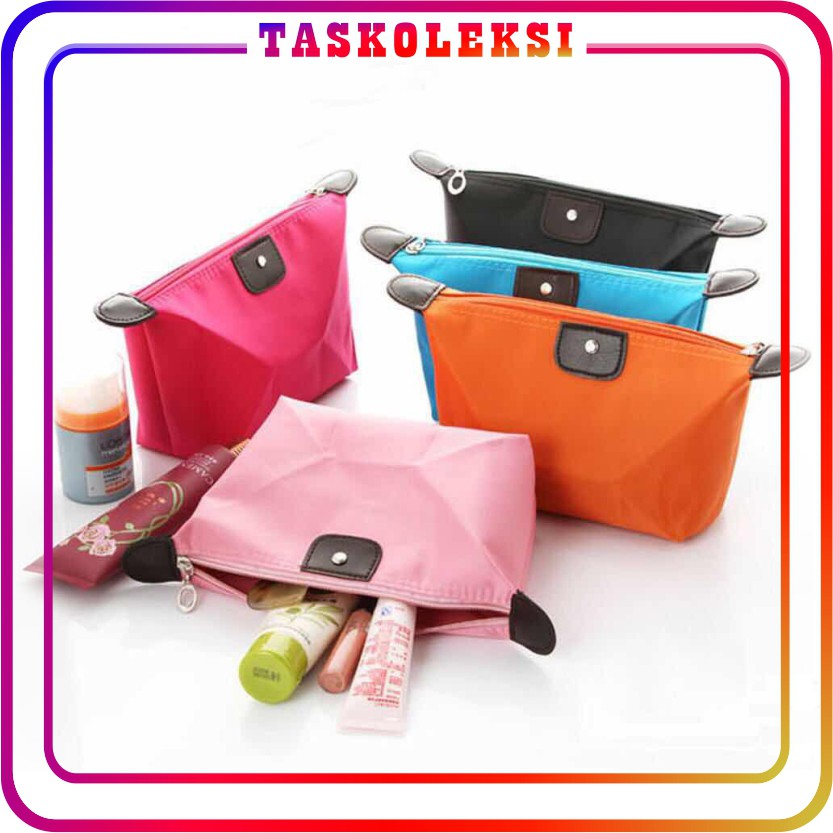 ☛TK☚ W064 Tas Kosmetik MakeUp Mini Polos Murah Import Wanita