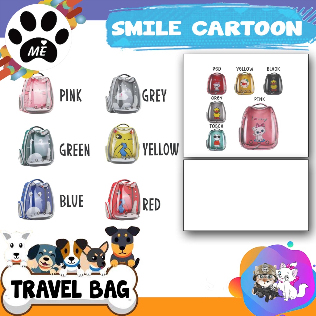 Tas Kucing Anjing SMILE CARTOON Tas Ransel Hewan