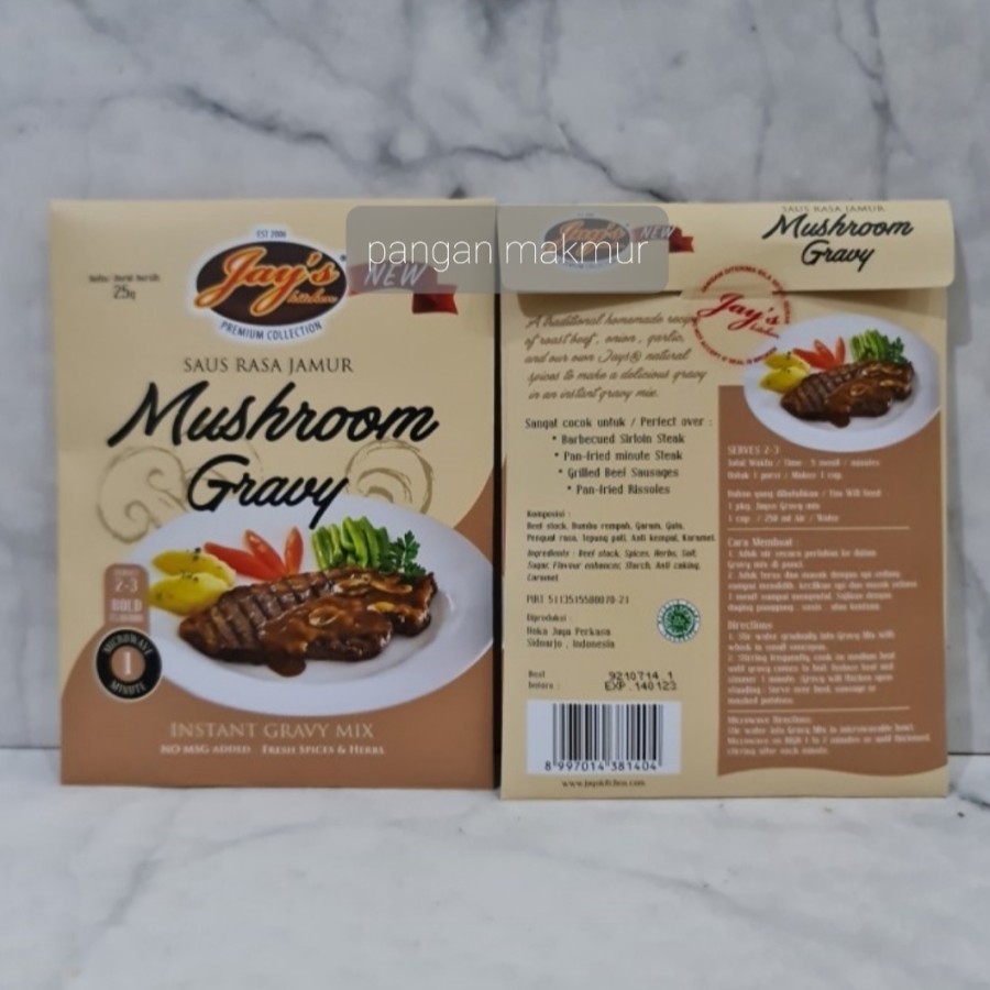 

saus steak mushroom - mushroom gravy jays 25 gr