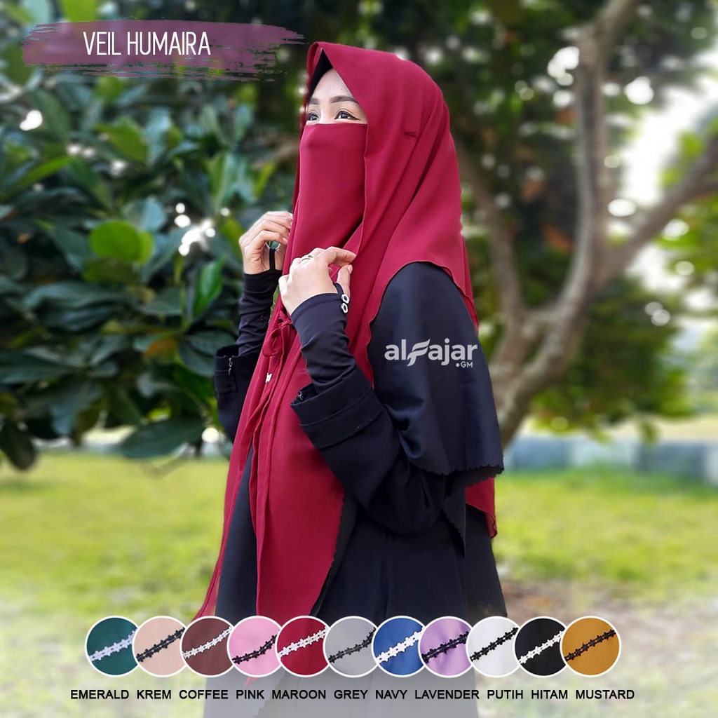 CADAR NIQOB BANDANA Veil Humaira Dua Layer by Alfajar