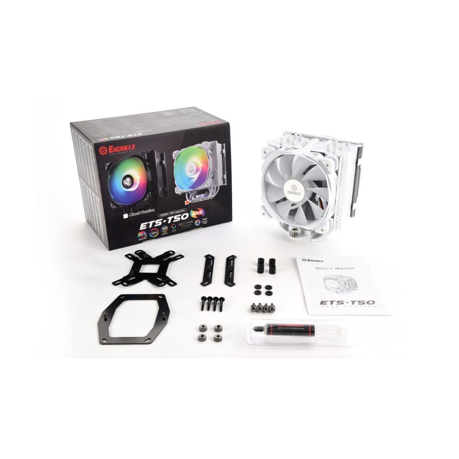 Enermax ETS T50 White ARGB Tower Air Cooler - ETS T50A-W-ARGB