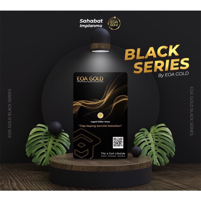 BLACK SERIES by EOA Gold ukuran 0,5 gram dan 1 gram desain mewah dan elegan mini gold emas investasi