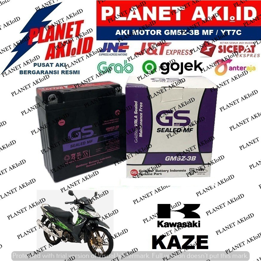 Aki Motor Kawasaki Kaze R Lama GForce G Force G-Force GM5Z3B Accu Kering MF