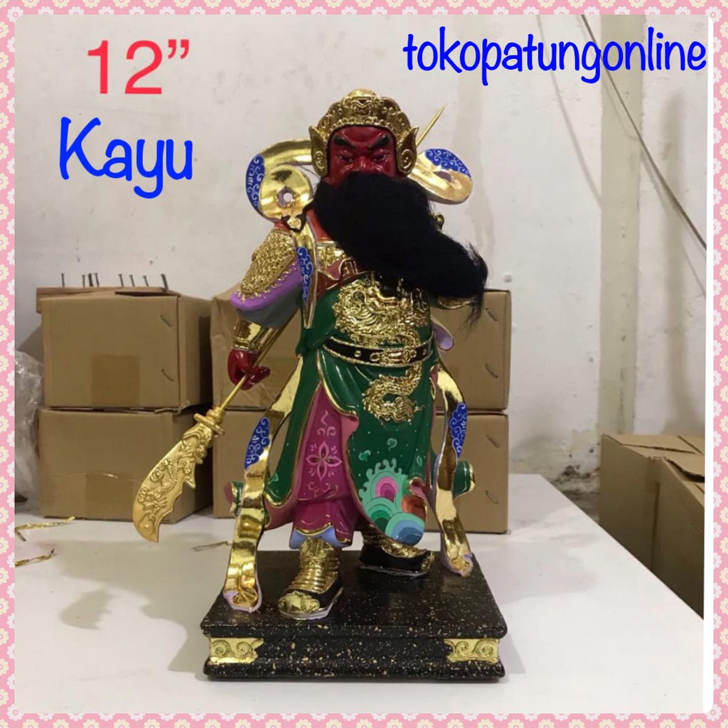 Patung Kwan kong Kayu Uk 12 in 03