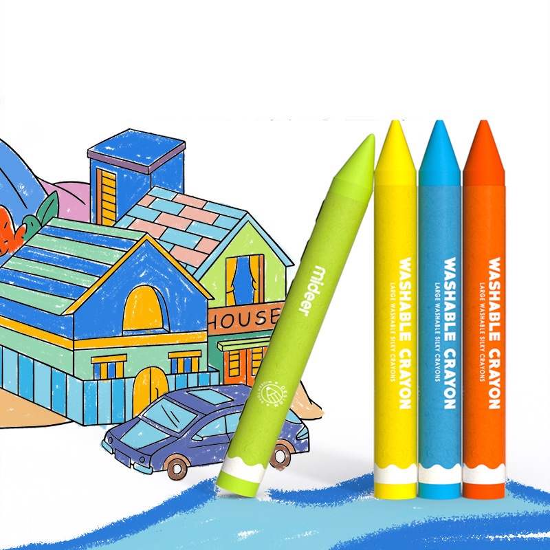 WASHABLE CRAYON MIDEER PENSIL WARNA GAMBAR ANAK