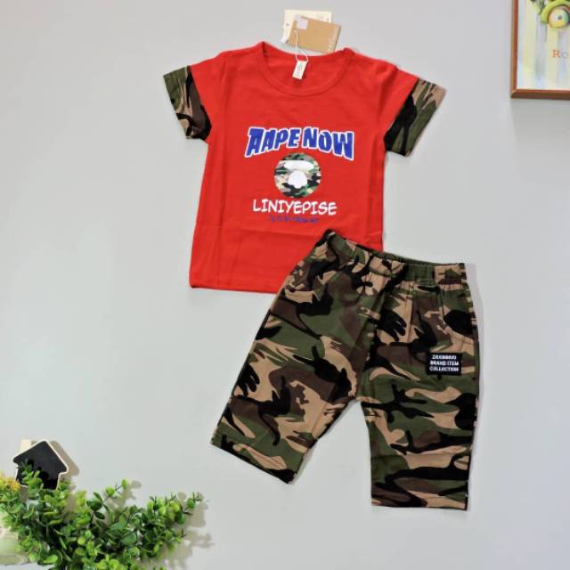 KR9SETELAN ANAK IMPORT AAPE ARMY (IMPORT)