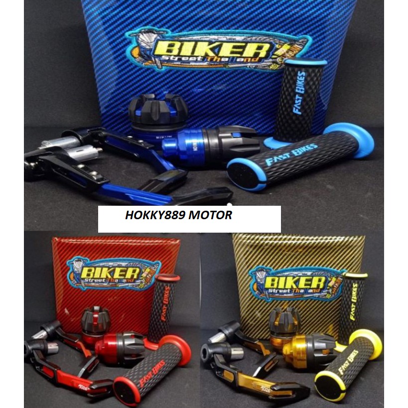 Kulit Jok Carbon + Progruad Robot + Jalu AS Roda + Handgrip fastbiker 1 Paket Isi 4 item Univesal