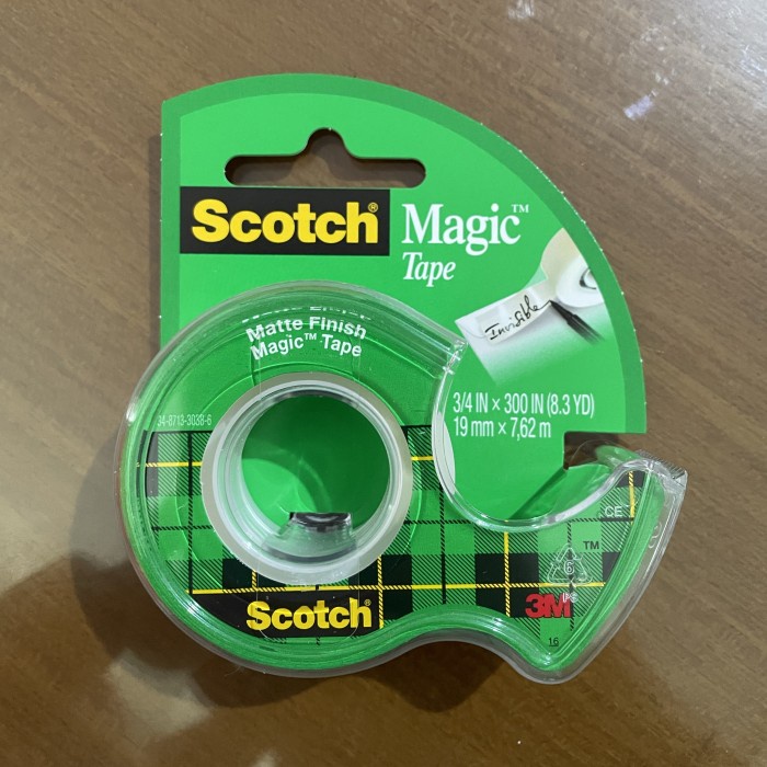 

Hemat Tape Dispenser 3M Scotch + Magic Tape 810 3/4 Inch X 8.3 Yards Trendi