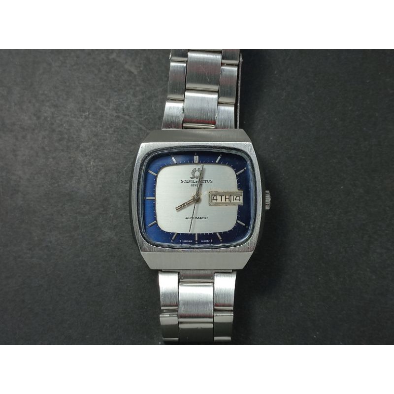 Rare Solvil et Titus TV Shaped Swiss Automatic Watch