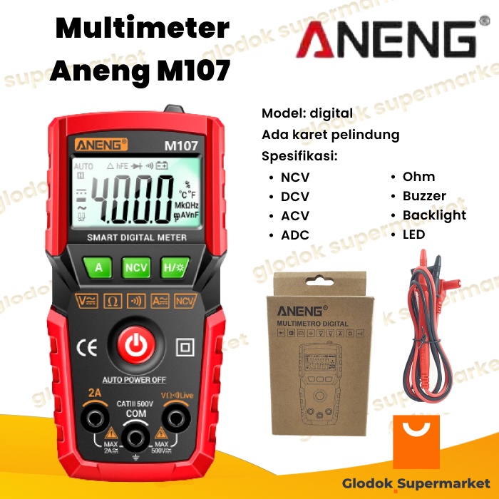 Multitester Aneng M107 Smart Multimeter Digital NCV Tester