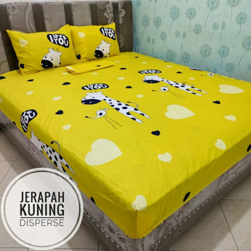 Sprei Yellow Jerapah Ukuran 180x200 - Seprei No.1 King Size