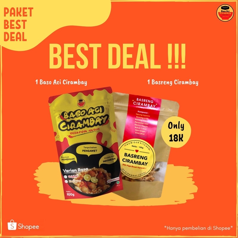 

Paket BEST DEAL (1 Baso Aci Cirambay 1 Basreng Cirambay) BISA COD