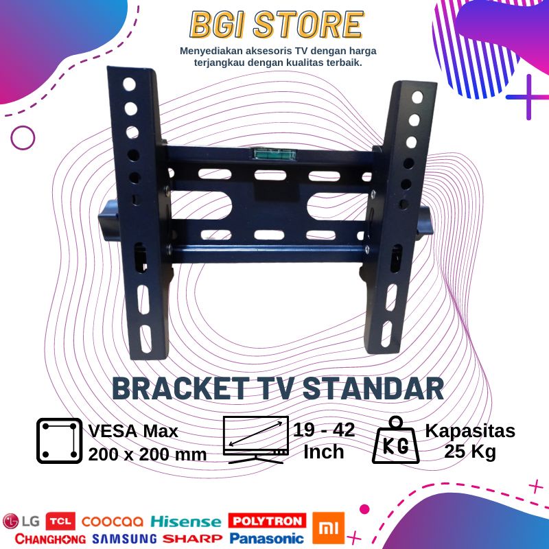 Braket/Breket/Bracket TV LCD LED 10 - 42 inch impor universal