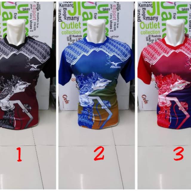 kaos futsal volly basket setelan jersey bola baju olahraga batik mizuno