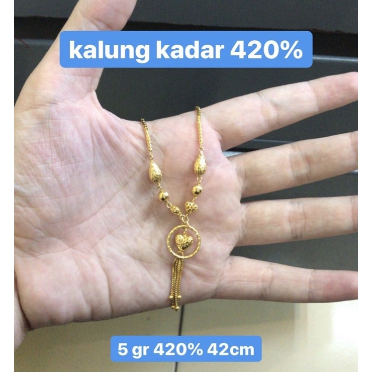 Kalung love emas asli kadar 420 ubs