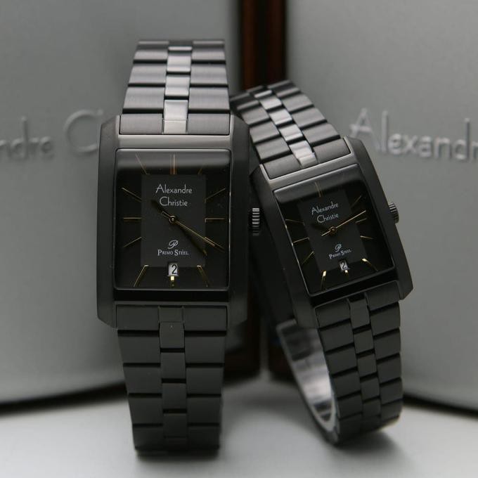 Jam Tangan Couple Alexander Cristie Ac1019 Full Black Original Andini.Marketplace