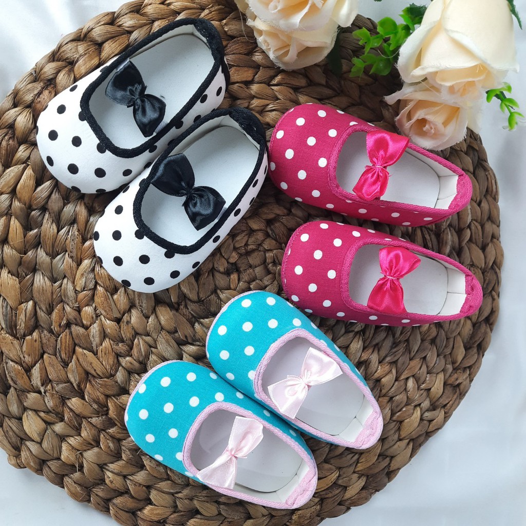 [TAMAN SEPATUKU] SEPATU TRENDY MURAH PREWALKER ANAK PEREMPUAN 0-12 BULAN MOTIF POLKADOT  FPX08