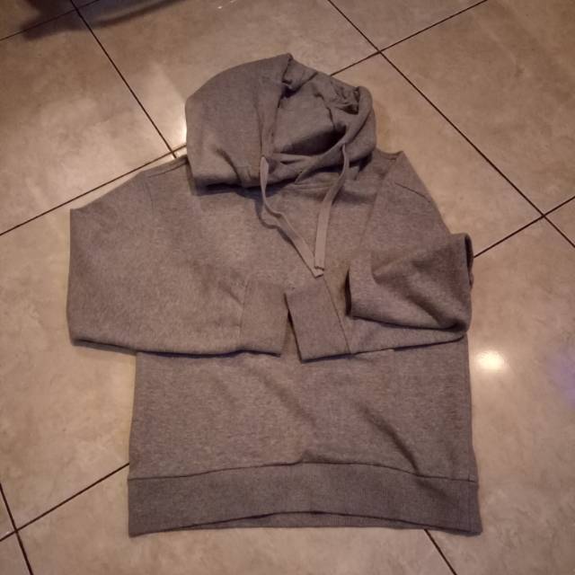[PRELOVED] HOODIE POLOS TANPA SAKU GREY FELTICS L ORIGINAL