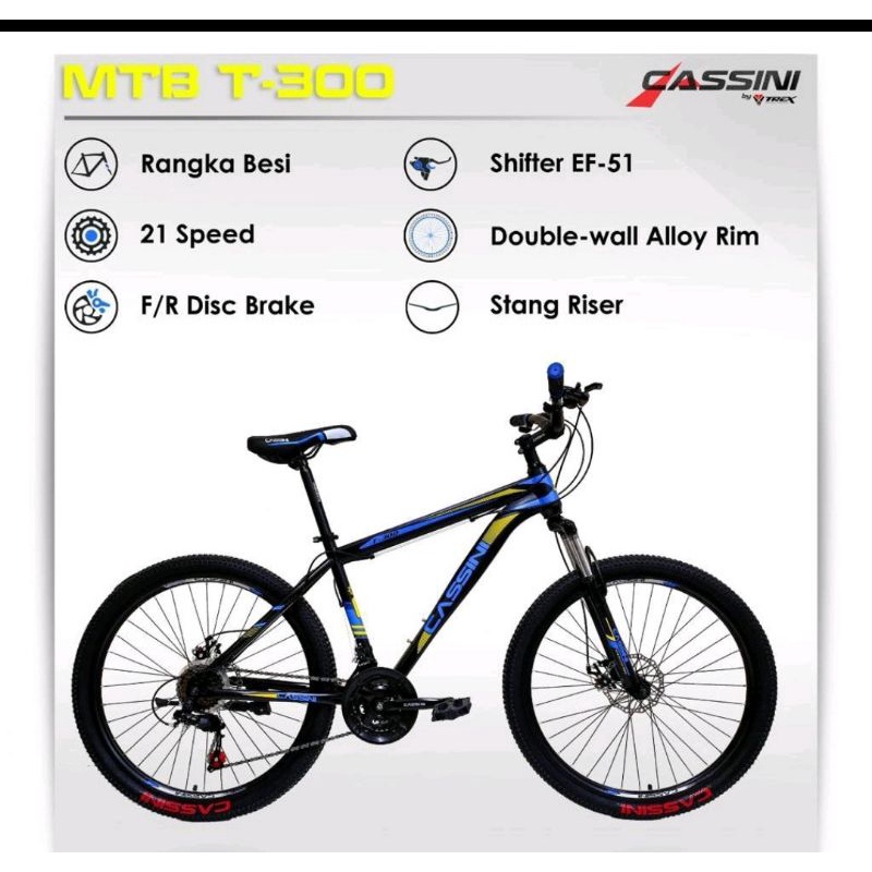 Sepeda Gunung MTB 26 inch Trex Cassini T300 T 300 T-300