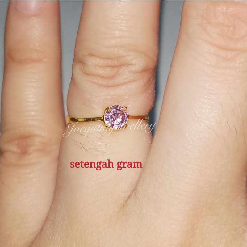 cincin mata satu emas muda stengah gram uk 7-8, 1 gram ready uk 15-21