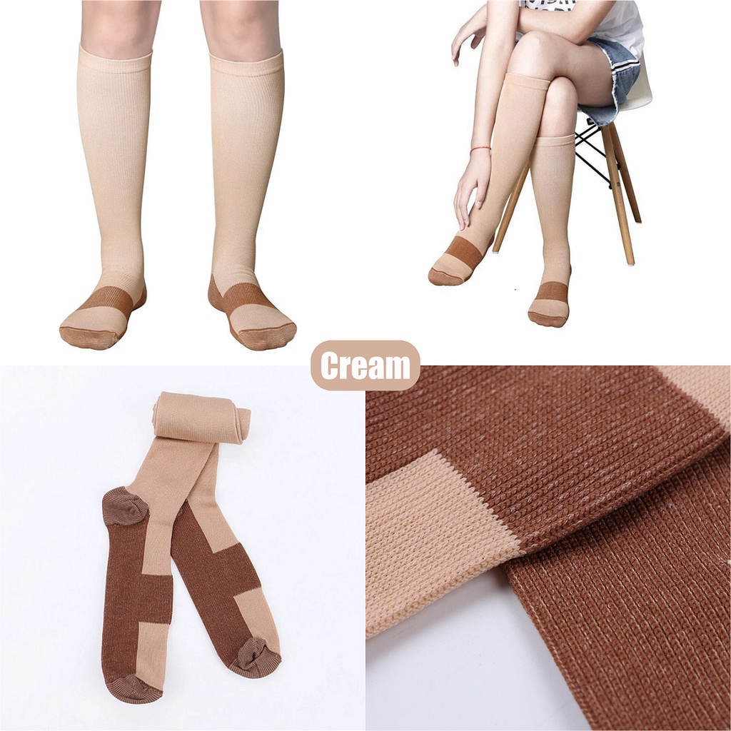 Miracle Copper Compression socks Kaos kaki Olahraga kesehatan Kompres Pain reliever Improve blood circulation