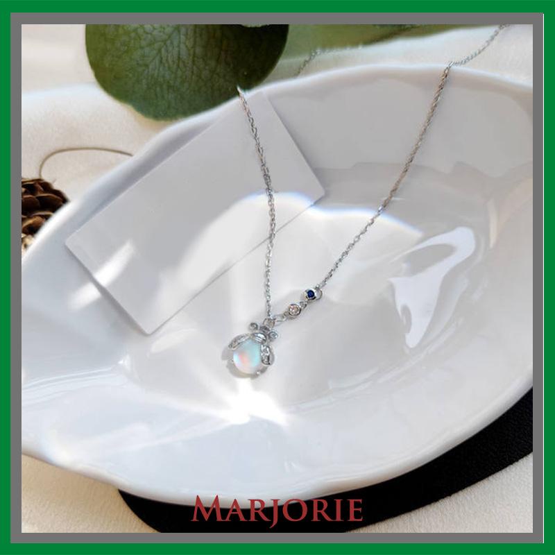 Moonstone Firefly Kalung Wanita Senior Rantai Klavikula Siswa Hadiah Ulang Tahun Desain Niche-MJD