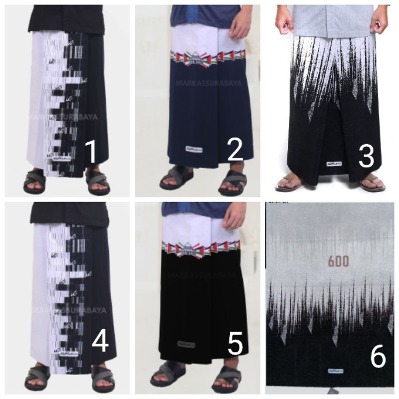 TERBARU Sarung Rabbani Palestina Motif Warna Hitam atau Putih agak Polos Kain Dewasa - sarung rabban