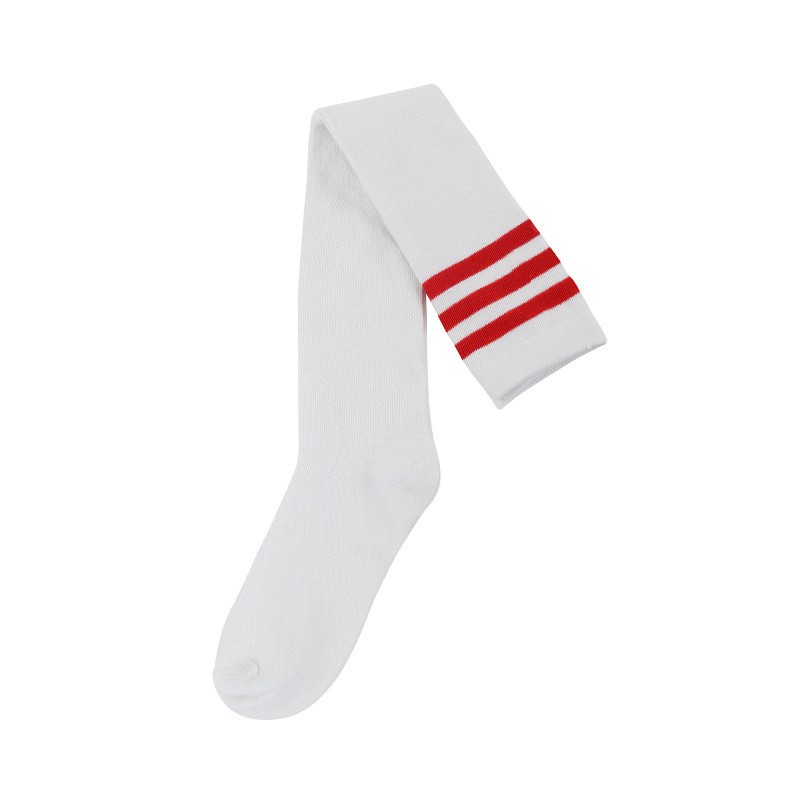 OKST overknee socks kaos kaki panjang sepaha over knee black hitam 3 strip-putih strip merah