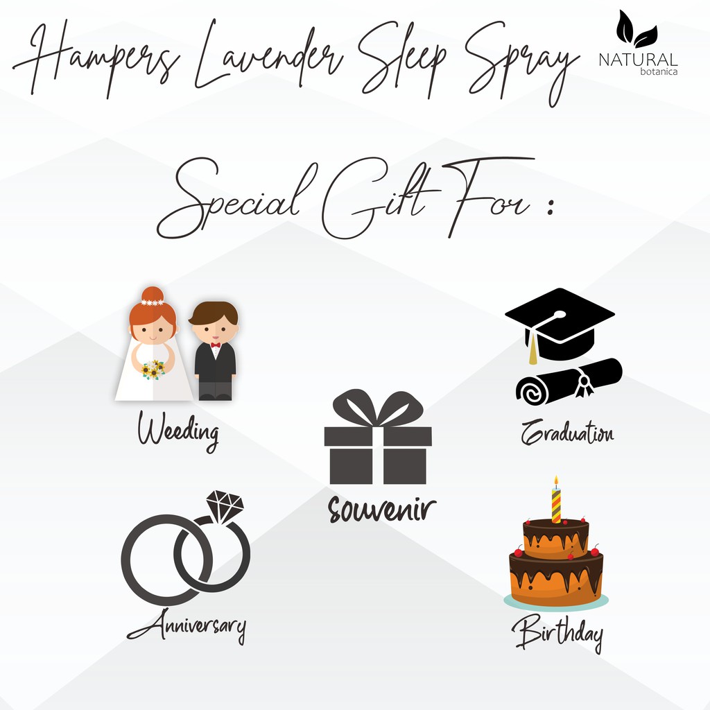 Natural Botanica Lavender Sleep Spray Parcel Hadiah Gift Hampers Pernikahan, Kado Ulang Tahun, Birthday Gift , Hamper Wisuda  Spesial Parcel Kado Ramadhan Idul Fitri