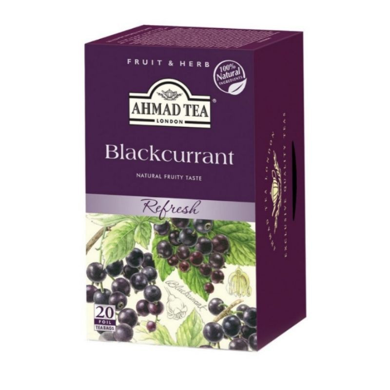 

AHMAD TEA BLACKCURRANT INFUSION 20 fOIL tea bags