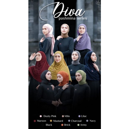 [SHONA] DIVA SHAWL PASHMINA BY ADEN HIJAB PASHMINA INSTAN JERSEY VALENCY PREMIUM JILBAB INSTAN TREND