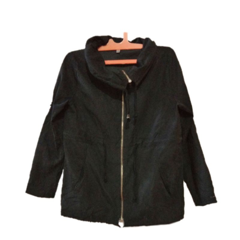 Jacket Zipper Mantel Wanita women Hitam Korea Original
