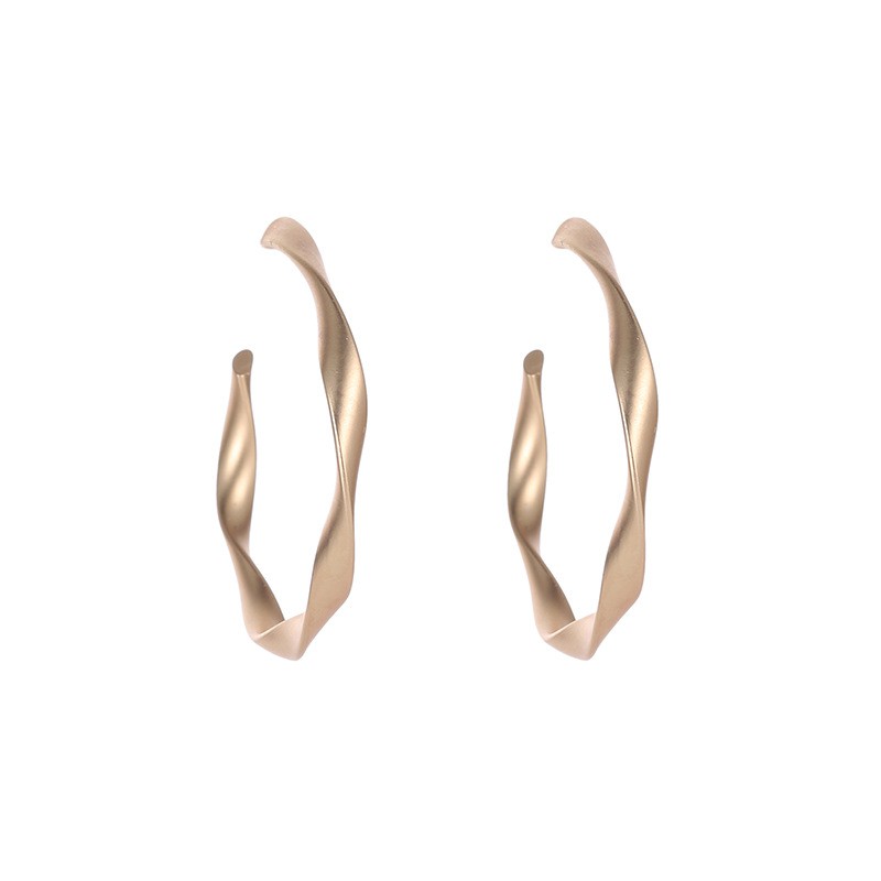 Anting Baru Yang Kreatif Sederhana Anting Sentuhan Geometris Kepribadian Retro Cincin Telinga Matte