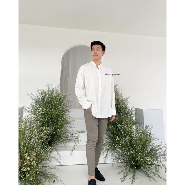 kemeja panjang pria kerah koko