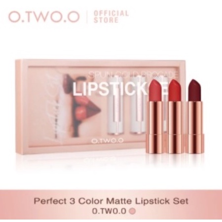 O TWO O 3pcs Set Lipstick Matte Anti Air Warna Merah LS YG004