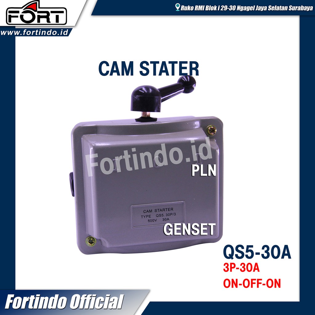 Paling Murah Cam Switch Qs5-30a 30a 3 Pole Ohm Saklar Stater Starter Dol On-off-on Pln Genset Fort X6ODR5YS9M8nyX