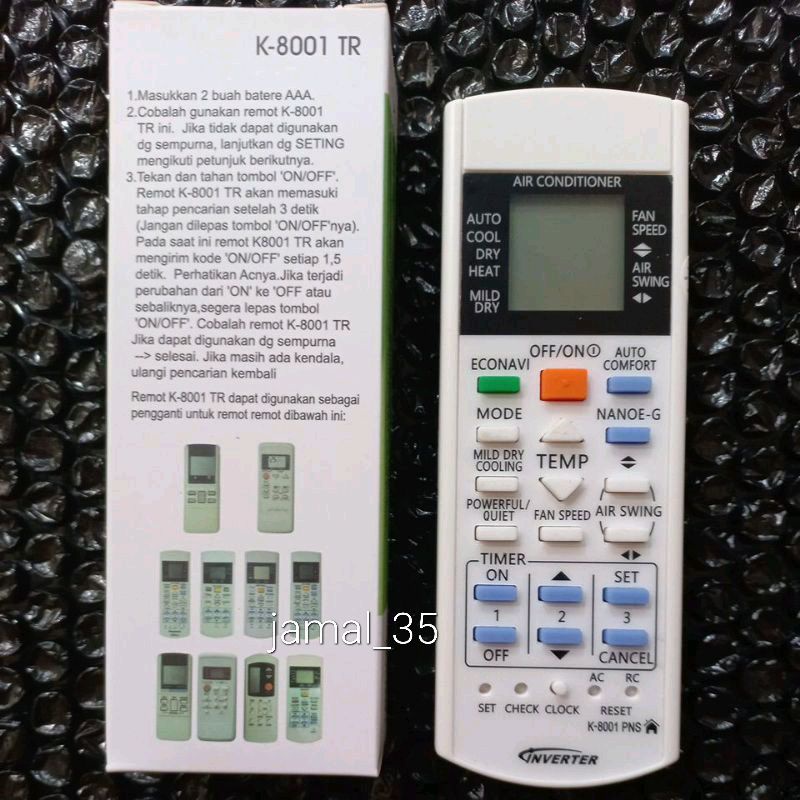 REMOTE REMOT AC PANASONIC MULTI  INVERTER/NON INVERTER K8001TR