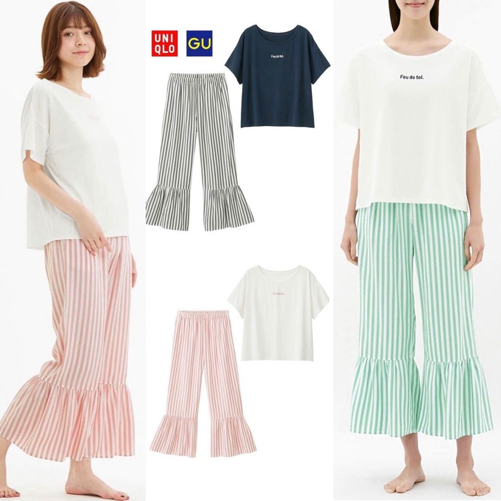 Jual (1 SET) Uniqlo UNQ Fou De Toi Pajamas Set Baju Tidur Baju