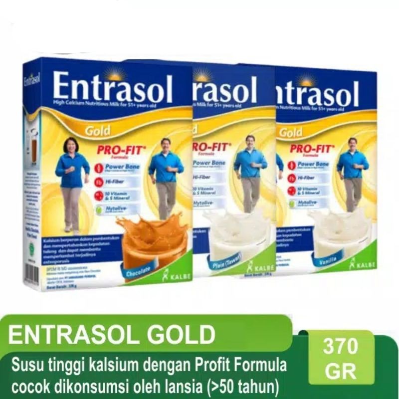 

ENTRASOL GOLD 370GR / VANILLA / PLAIN / COKLAT / SUSU KALSIUM / ALL VARIAN